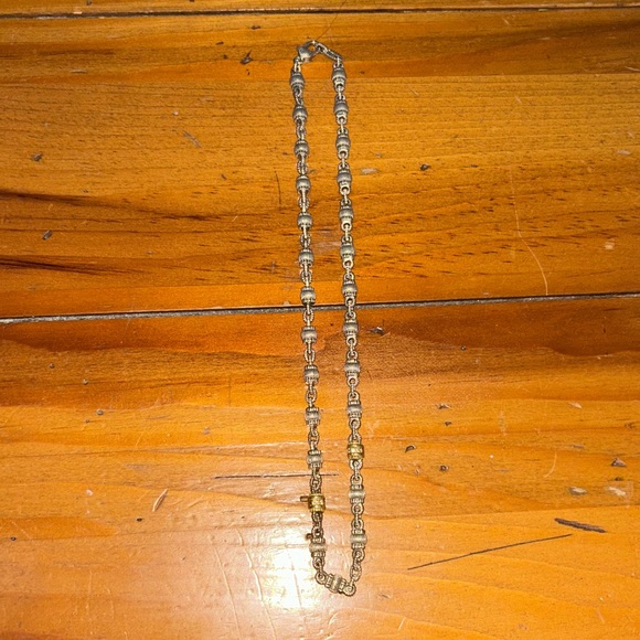 Judith Ripka Sterling Silver Barrel Chain with 18k Gold and Diamond Accents - Picture 1 of 9